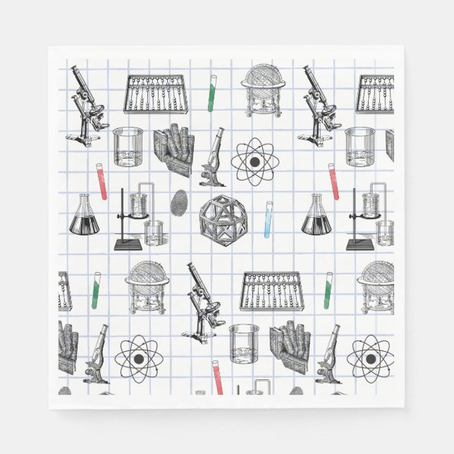 Science Chemistry Scientist Pattern  Napkin (Front)