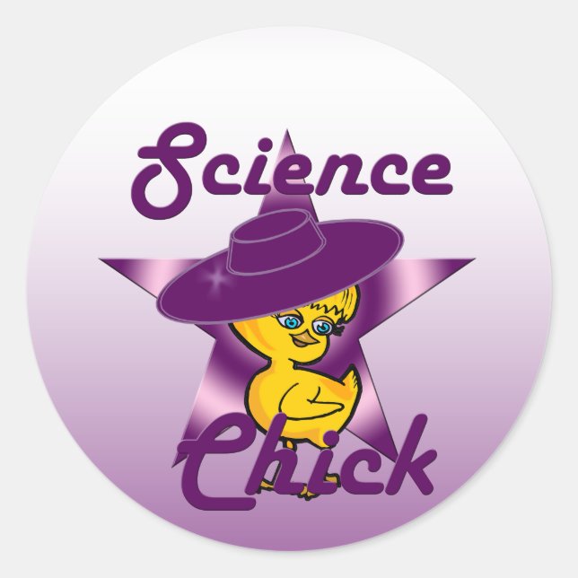 Science Chick #9 Classic Round Sticker (Front)