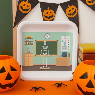 Science Class Skeleton Paper Plate
