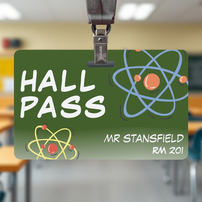 Science Class Teacher School Classroom Hall Pass ID Badge (Science Class Teacher School Classroom Hall Pass Badge
)