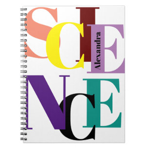 "SCIENCE" colourful personalised Notebook