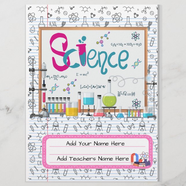 Science Custom Binder Cover | Editable Design Flyer (Front)
