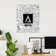 Science Custom Monogram - Delta Symbol Poster