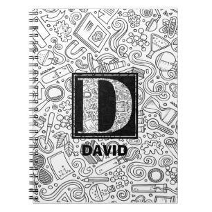 Science Custom Monogram - Letter D  Notebook
