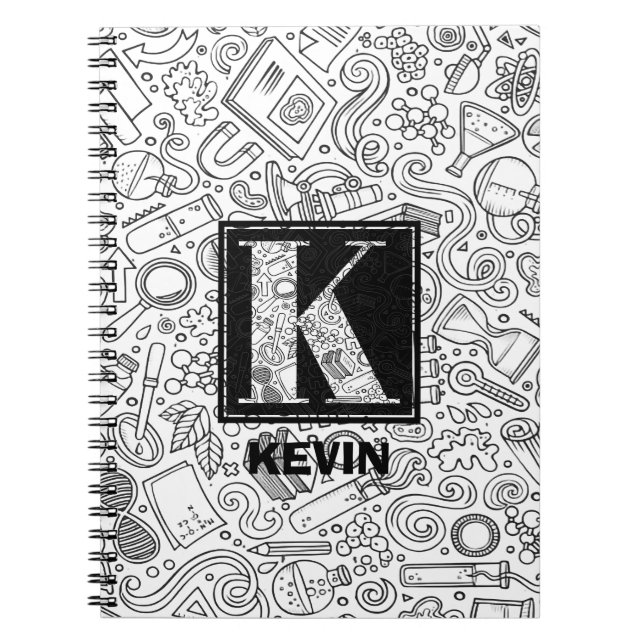 Science Custom Monogram - Letter K Notebook (Front)