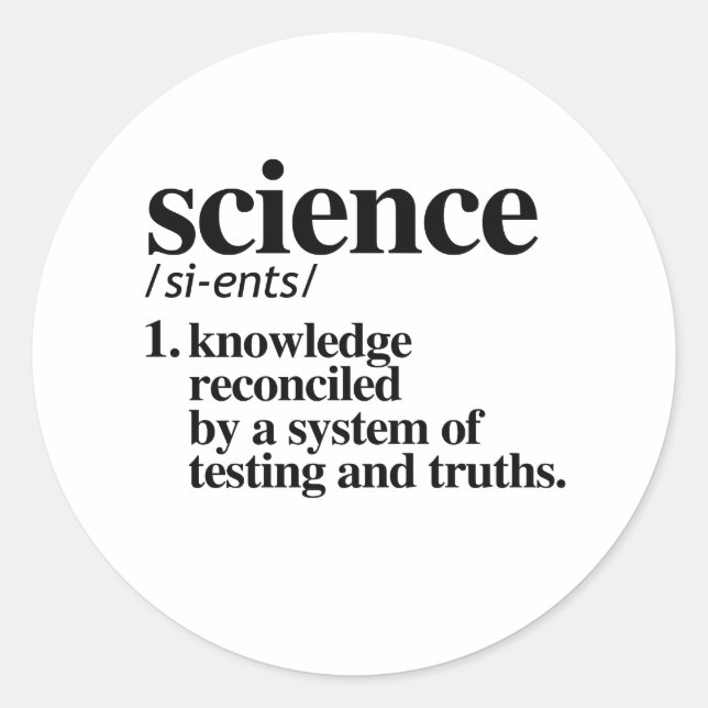 Science Definition Classic Round Sticker (Front)