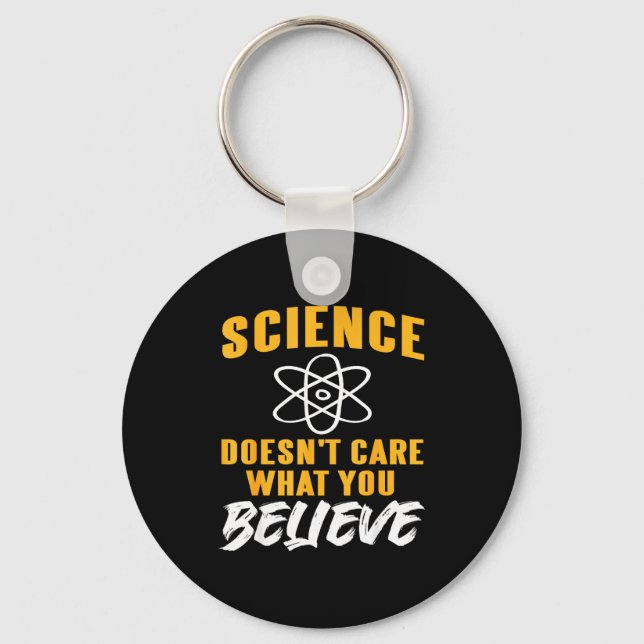 Science Doesn't Care What You Believe Atom Graphic Key Ring (Front)