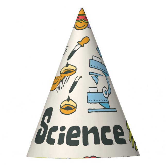 Science Doodles: Hand-Drawn School Set. Party Hat (Front)