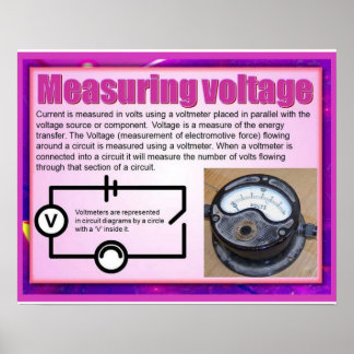 Science, Electricity measuring voltage Poster