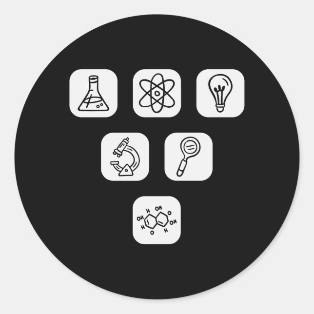 Science Elements Items Classic Round Sticker (Front)