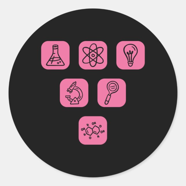 Science Elements Items Classic Round Sticker (Front)