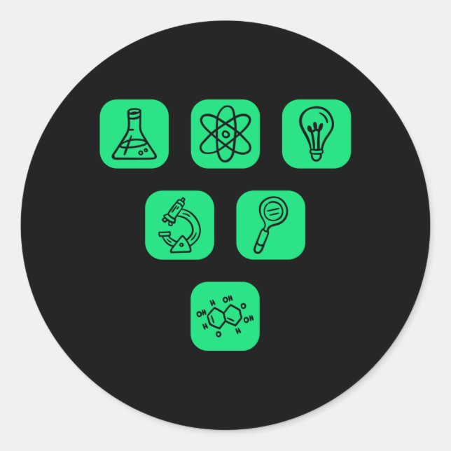 Science Elements Items Classic Round Sticker (Front)