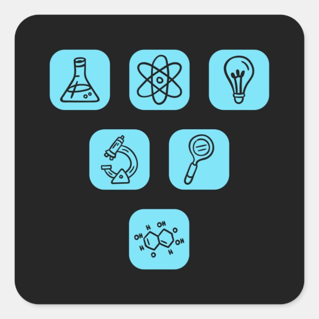 Science Elements Items Square Sticker (Front)