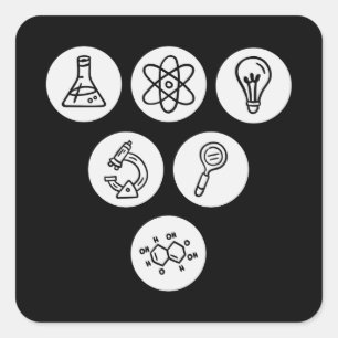 Science Elements Items Square Sticker