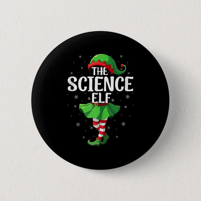 Science Elf Christmas Girls Women Elf Squad Xmas F 6 Cm Round Badge (Front)