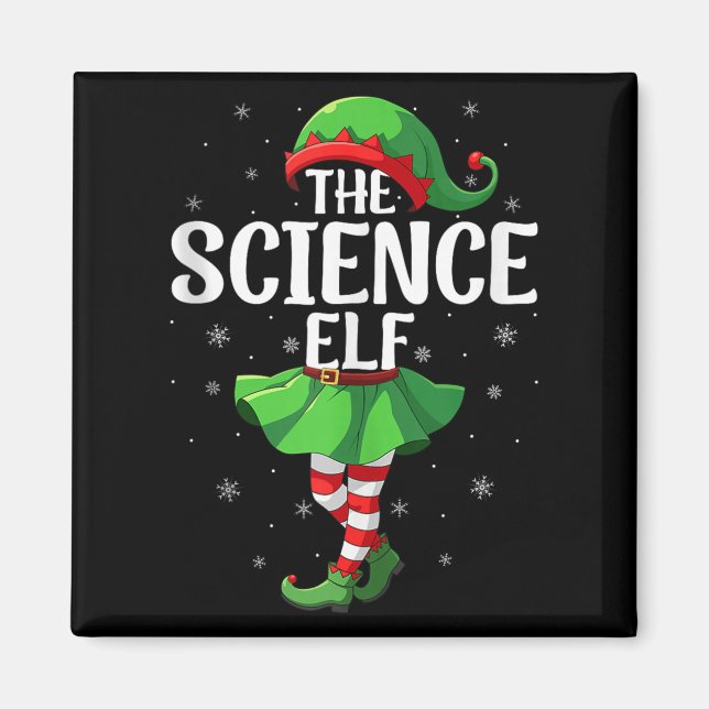 Science Elf Christmas Girls Women Elf Squad Xmas F Magnet (Front)