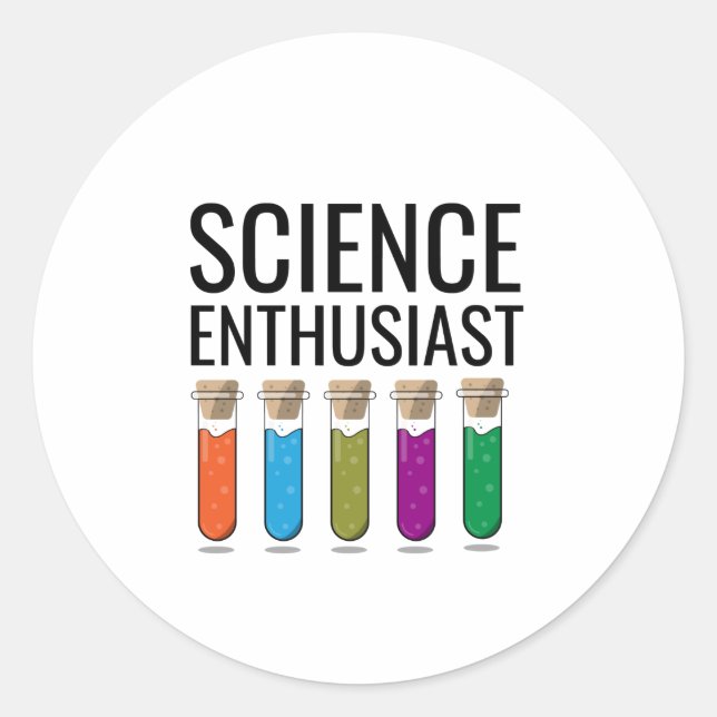 Science enthusiast classic round sticker (Front)