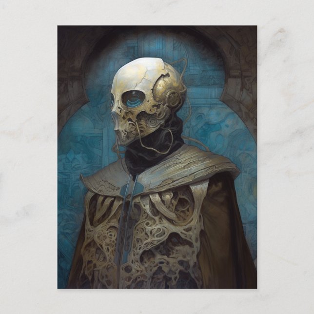 Science Fiction Alien Wearing Helmet Mask Postcard (Front)