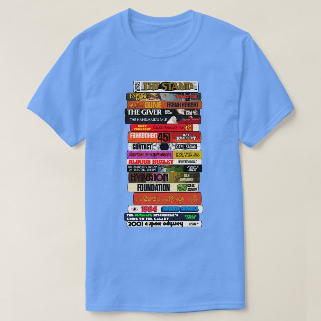 Science Fiction Books Stack T-Shirt (Design Front)