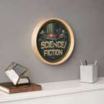 Science/Fiction Clock<br><div class="desc">Keep an eye on time,  scinece,  and fantasy all at once!</div>