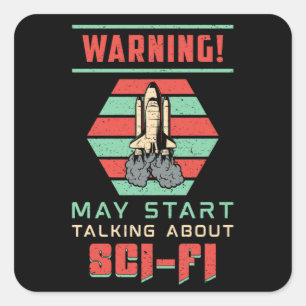 Science Fiction Day Space Alien Science Nerds Gift Square Sticker