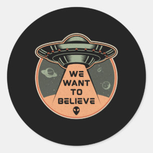 Science Fiction Day Space Science Alien Stars Gift Classic Round Sticker