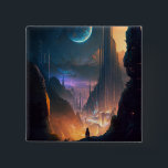 Science Fiction Futuristic City Button<br><div class="desc">Fantasy,  Sci-fi & Horror art by The Lunarium.</div>