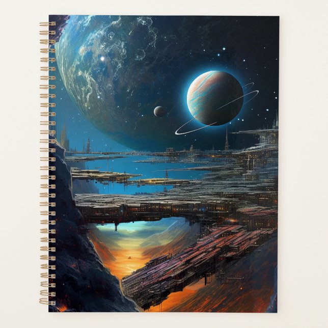 Science Fiction Futuristic Outer Space City Planner (Front)