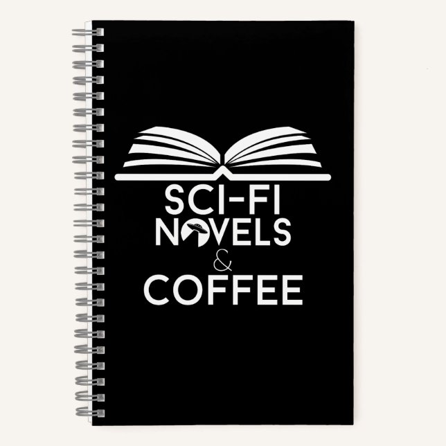 Science Fiction Novels and Coffee Notebook (Front)