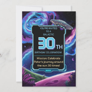 science fiction party Sci Fi Galactic 30th Invitation
