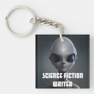 Science Fiction Writer Alien Sci-Fi Author Key Ring