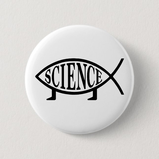 Science Fish 6 Cm Round Badge (Front)