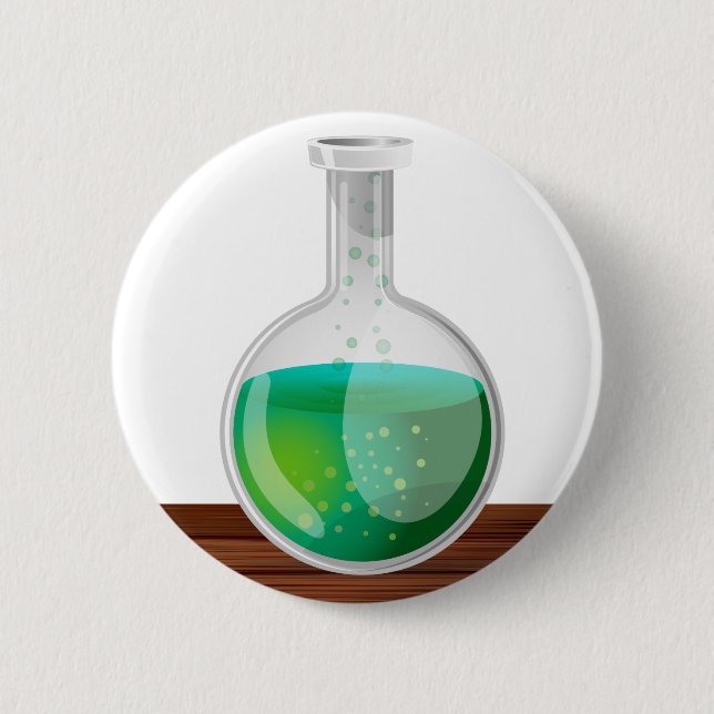 science Flask 6 Cm Round Badge (Front)