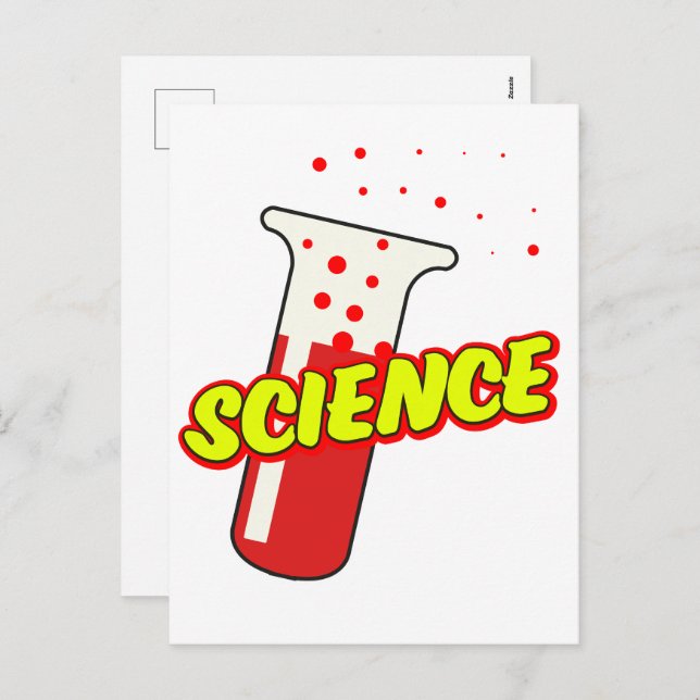 Science Flask Cartoon Holiday Postcard (Front/Back)
