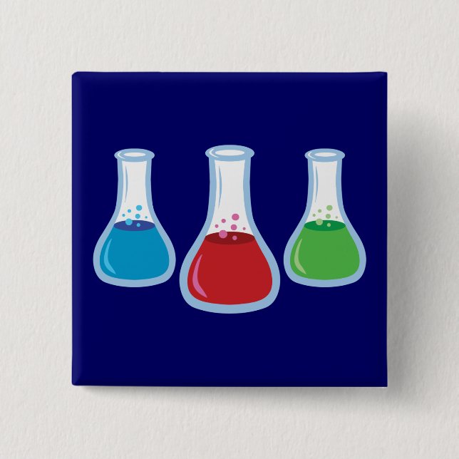 Science Flasks 15 Cm Square Badge (Front)