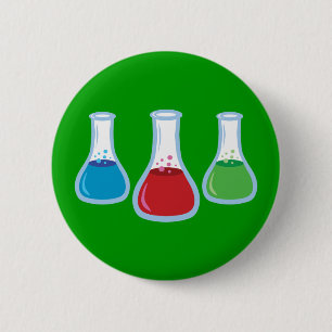 Science Flasks 6 Cm Round Badge