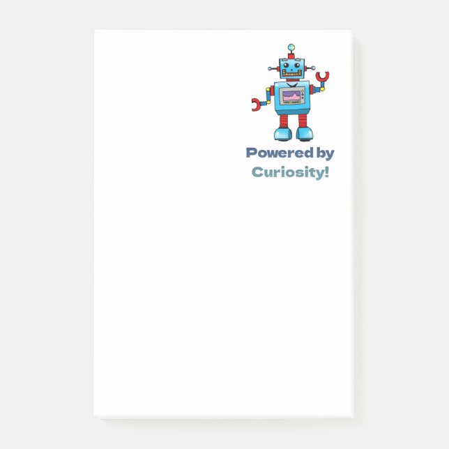 science for kids - robot post-it notes (Front)