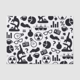 Science for Scientist Pattern (Black and White) Tissue Paper
