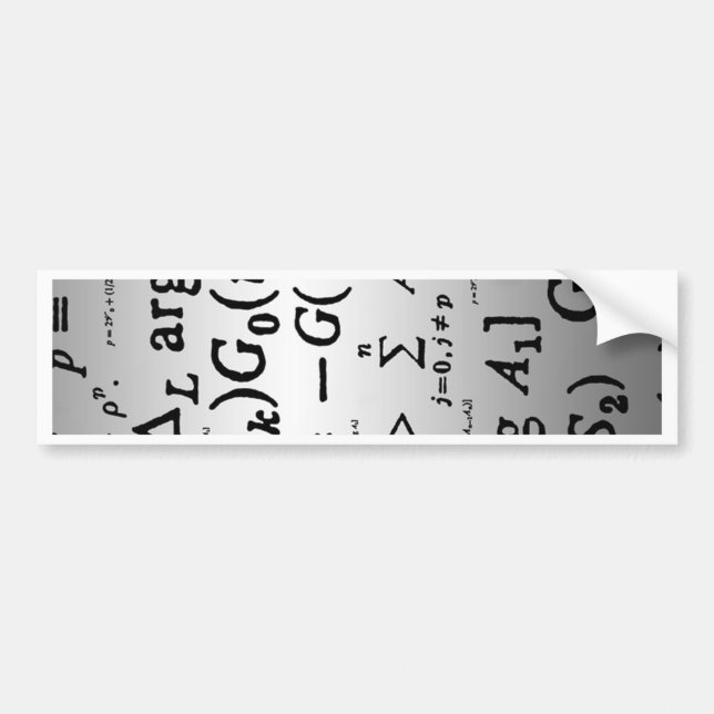 Science Formulas Bumper Sticker (Front)