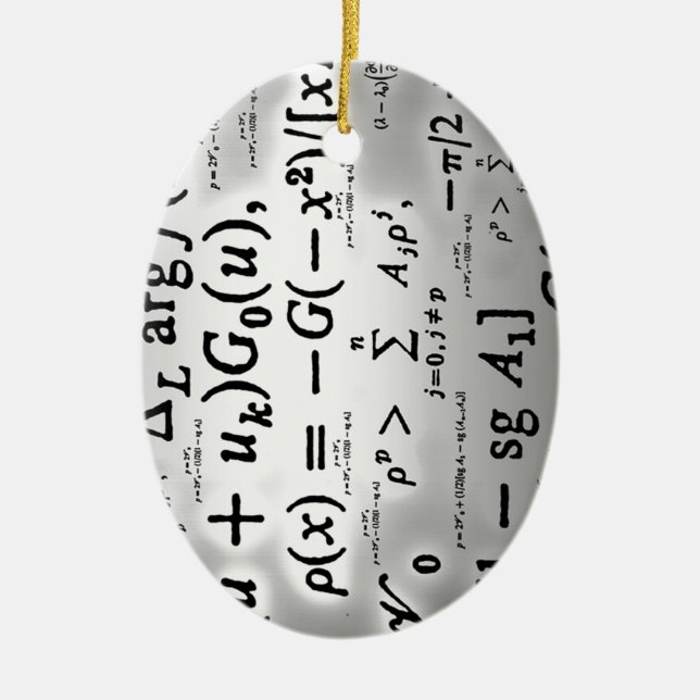Science Formulas Ceramic Tree Decoration (Front)