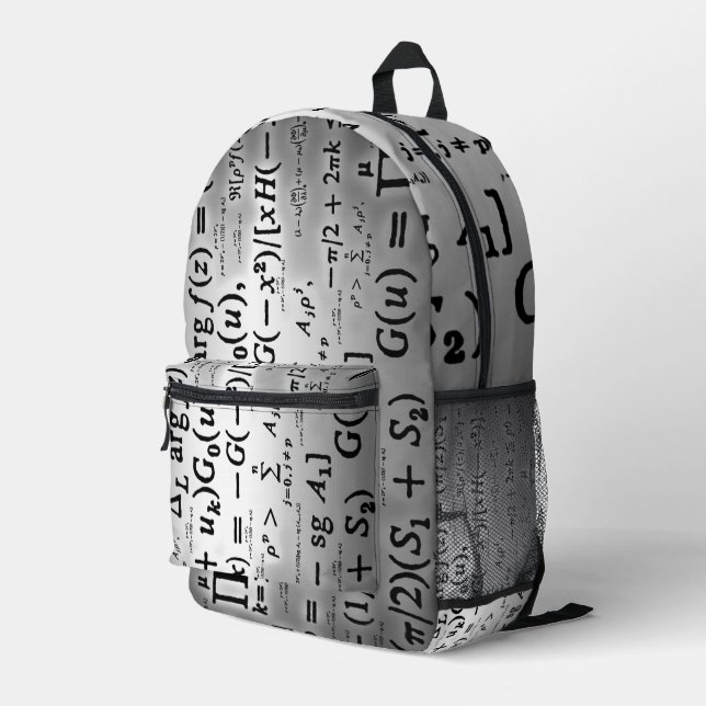 Science Formulas Printed Backpack (Back Corner Right)