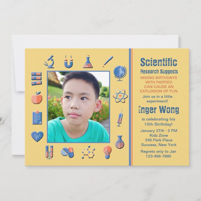 Science Frame Birthday Party Invitation (Front)