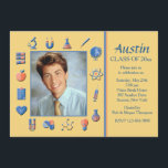 Science Frame Graduation Party Invitation<br><div class="desc">Celebrate a science major's graduation with this handsome science lab photo invitation. (FP) The card is easy to customise with your wording, font, font colour, paper shape options and choice of six paper types. White envelopes included. Nervous about designing and ordering your card online? No need to worry. Just order...</div>