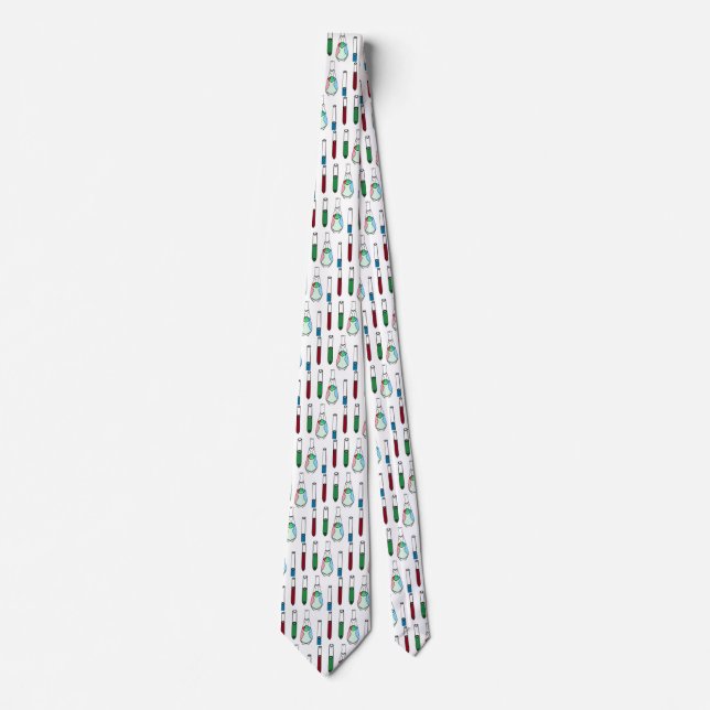 Science Geeky Chemist Test Tubes Chemistry STEM Tie (Front)