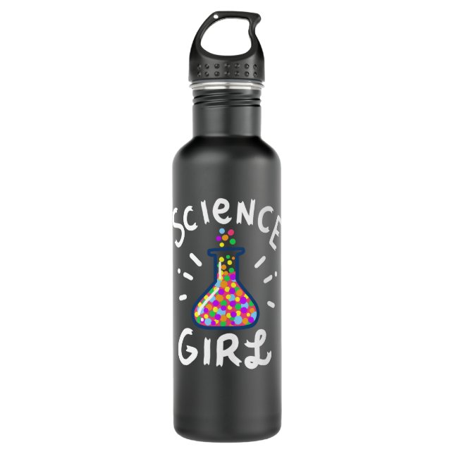Science Girl Chemistry Biology Student Teacher Gif 710 Ml Water Bottle (Front)