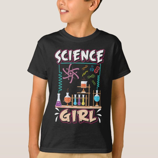 Science Girl Chemistry Laboratory Scientist T-Shirt (Front)