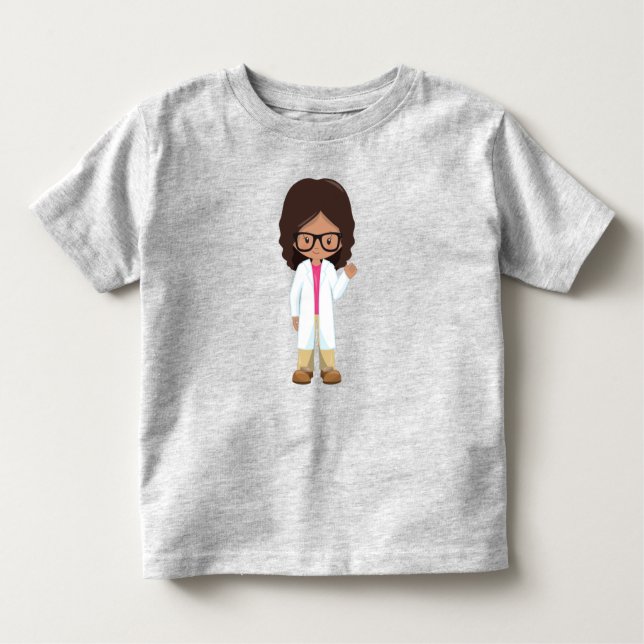 Science Girl, Latina Girl, Cute Girl, Scientist Toddler T-Shirt (Front)