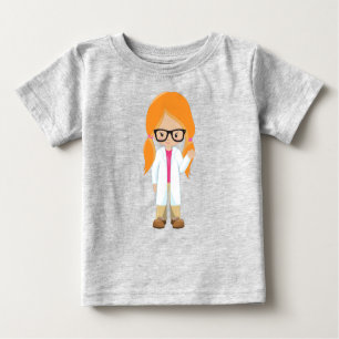 Science Girl, Scientist, Cute Girl, Orange Hair Baby T-Shirt