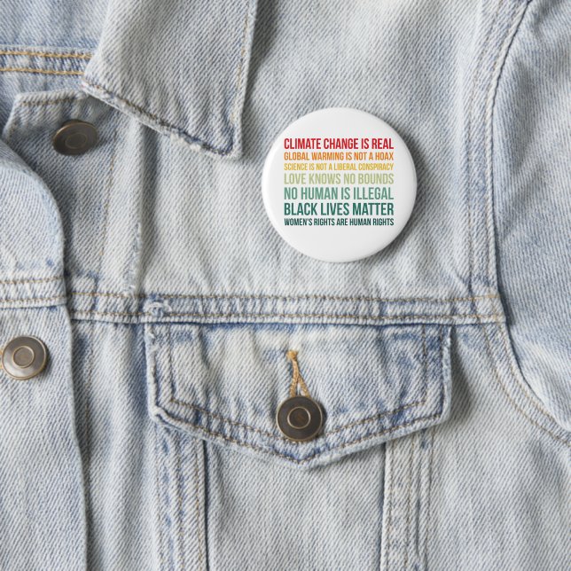 Science Global Warming Climate Change Is Real 6 Cm Round Badge (In Situ)