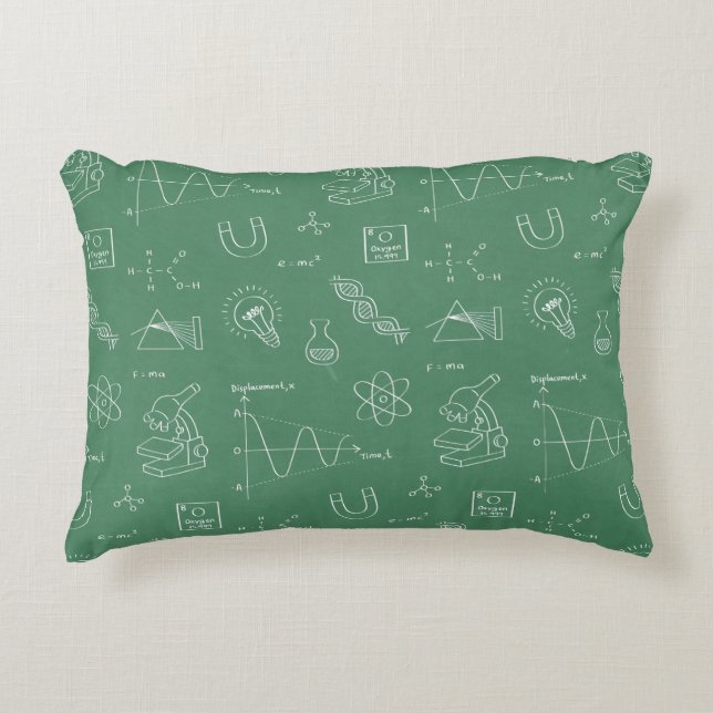 Science Icons Pattern Little Scientist Room Decor Decorative Cushion (Front)